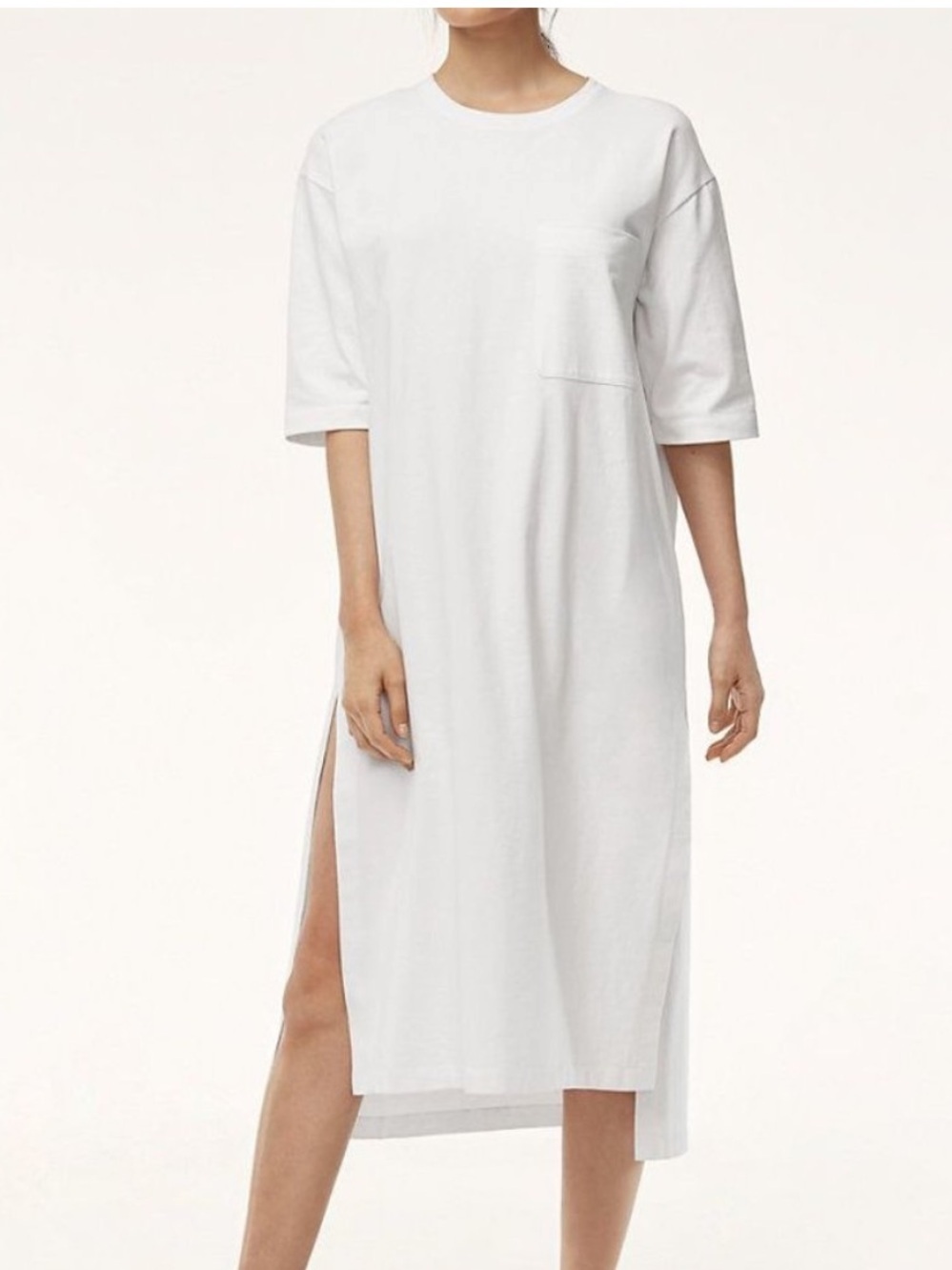 NEW Babaton The Group Rihanna Tshirt Dress Long White Midi 100% Cotton RARE